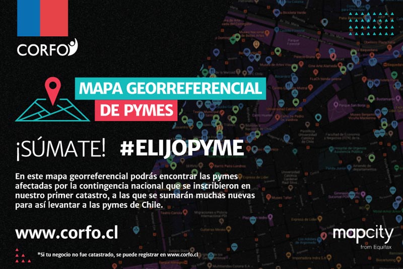 CORFO Y MAPCITY LANZAN PLATAFORMA PARA QUE CONSUMIDORES COMPREN EN PYMES DAÑADAS POR CONTINGENCIA NACIONAL