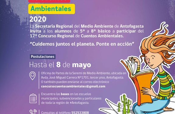 SEREMI DE MEDIO AMBIENTE DE ANTOFAGASTA INVITA A PARTICIPAR EN 17° CONCURSO REGIONAL DE CUENTOS AMBIENTALES