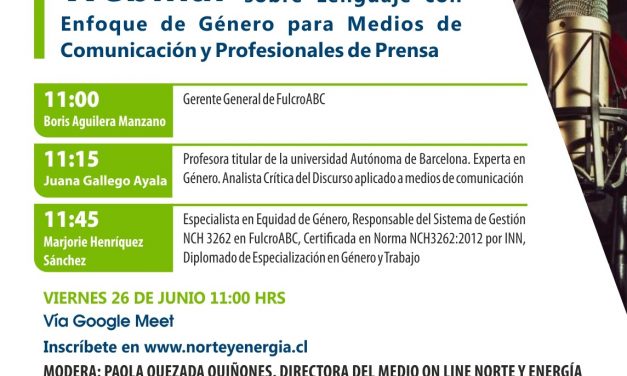Webinar sobre lenguaje con enfoque de género para medios de comunicación y profesionales de prensa