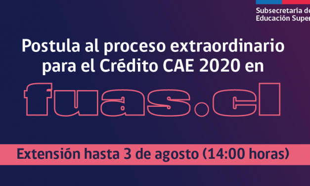 EXTIENDEN UNA SEMANA POSTULACIÓN EXCEPCIONAL   AL CRÉDITO CON GARANTÍA ESTATAL (CAE)