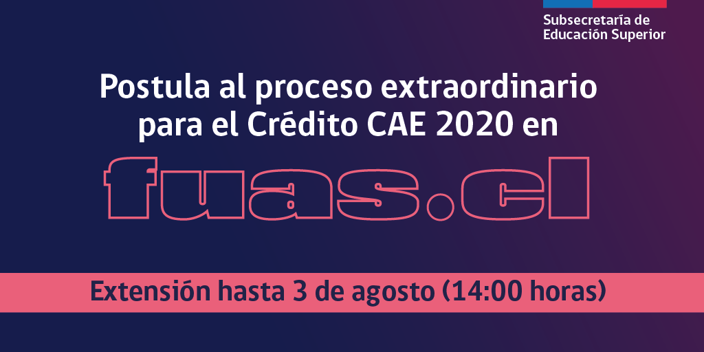 EXTIENDEN UNA SEMANA POSTULACIÓN EXCEPCIONAL   AL CRÉDITO CON GARANTÍA ESTATAL (CAE)