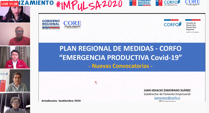 Comité Corfo Antofagasta lanza Programas Impulsa 2020 para pymes afectadas por la pandemia