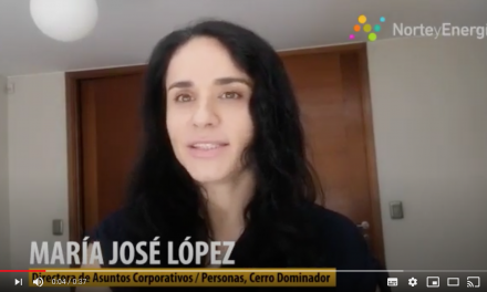 Saludo María José López,  directora Asuntos Corporativos / Personas, Cerro Dominador