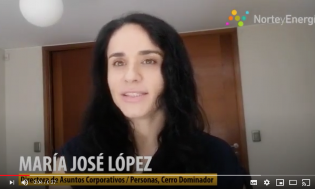 Saludo María José López,  directora Asuntos Corporativos / Personas, Cerro Dominador