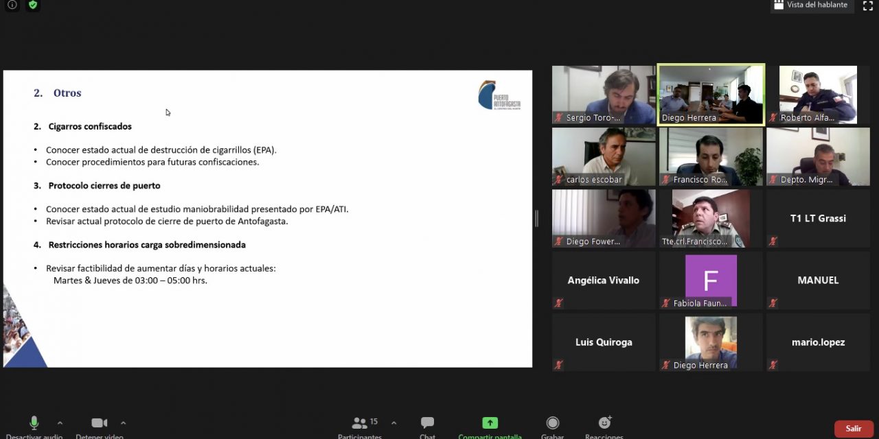 Puerto Antofagasta presenta proyectos orientados a aumentar la capacidad logística en comité de coordinación con servicios públicos