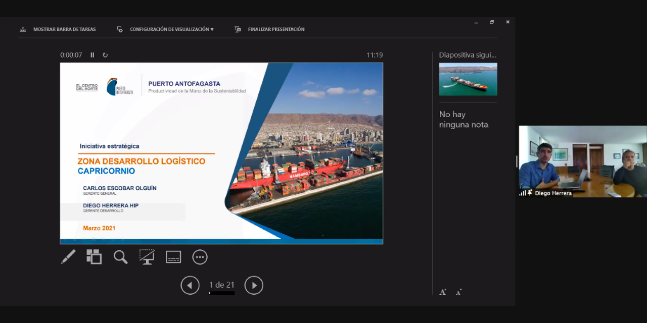 Puerto Antofagasta presentó el Proyecto Zona de Desarrollo Logístico Capricornio en Taller sobre Zonas de Apoyo Logístico y Puertos Secos en la Región de Antofagasta