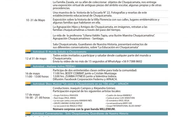 Codelco y exhabitantes del campamento invitan a celebrar los 106 años de Chuquicamata