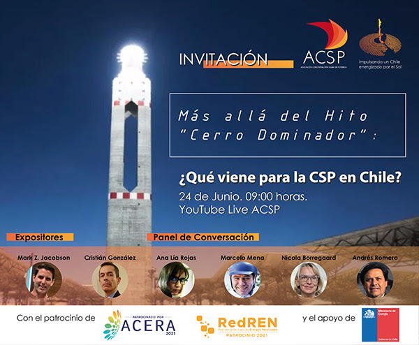 Webinar Más allá del hito “Cerro Dominador”: ¿Qué viene para la CSP en Chile?, 24 de junio, 09:00 horas