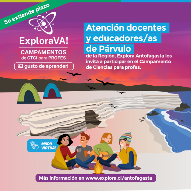Se extiende convocatoria para que profesionales de la educación participen del Campamento de Ciencias Explora Va!