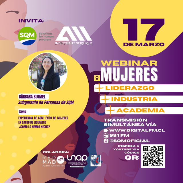 SQM y AII invitan a webinar sobre liderazgo de la mujer en la industria