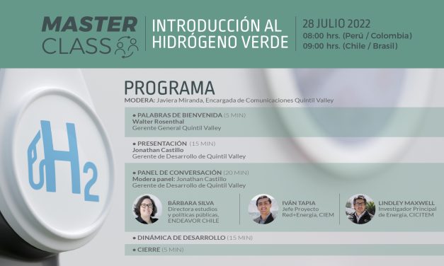 Master Class Introducción al Hidrógeno Verde 28 julio 09:00 hrs