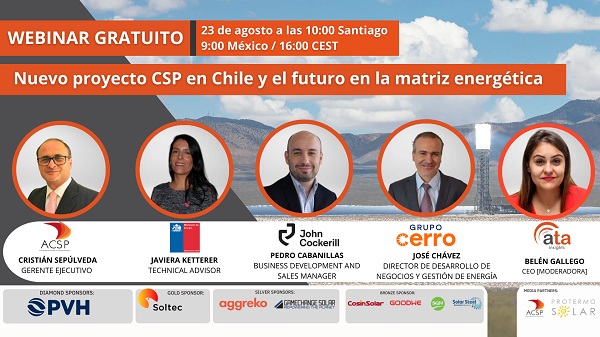 Invitan a webinar acerca del rol de la energía termosolar en la descarbonización de la matriz energética chilena
