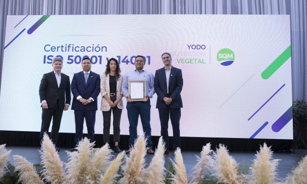 SQM Yodo Nutrición Vegetal recibe certificación mundial por su gestión energética y ambiental